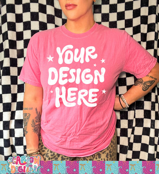 Comfort Colors Crunchberry Tshirt Mockup