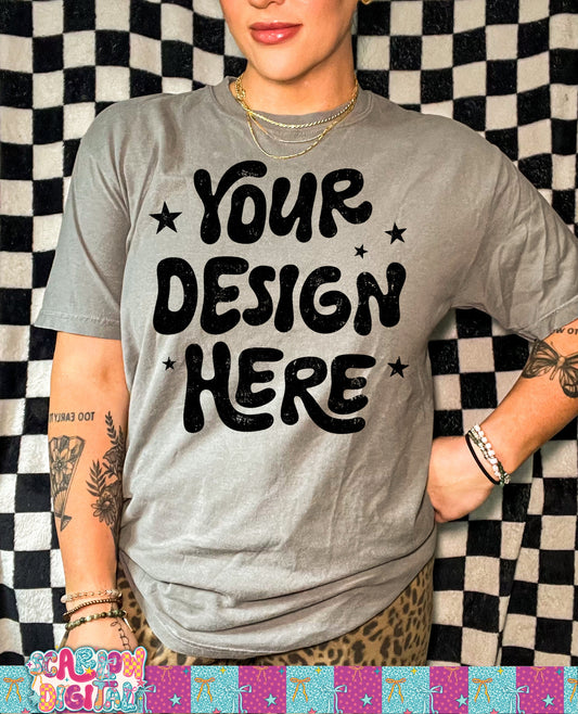 Comfort Colors Sandstone Tshirt Mockup