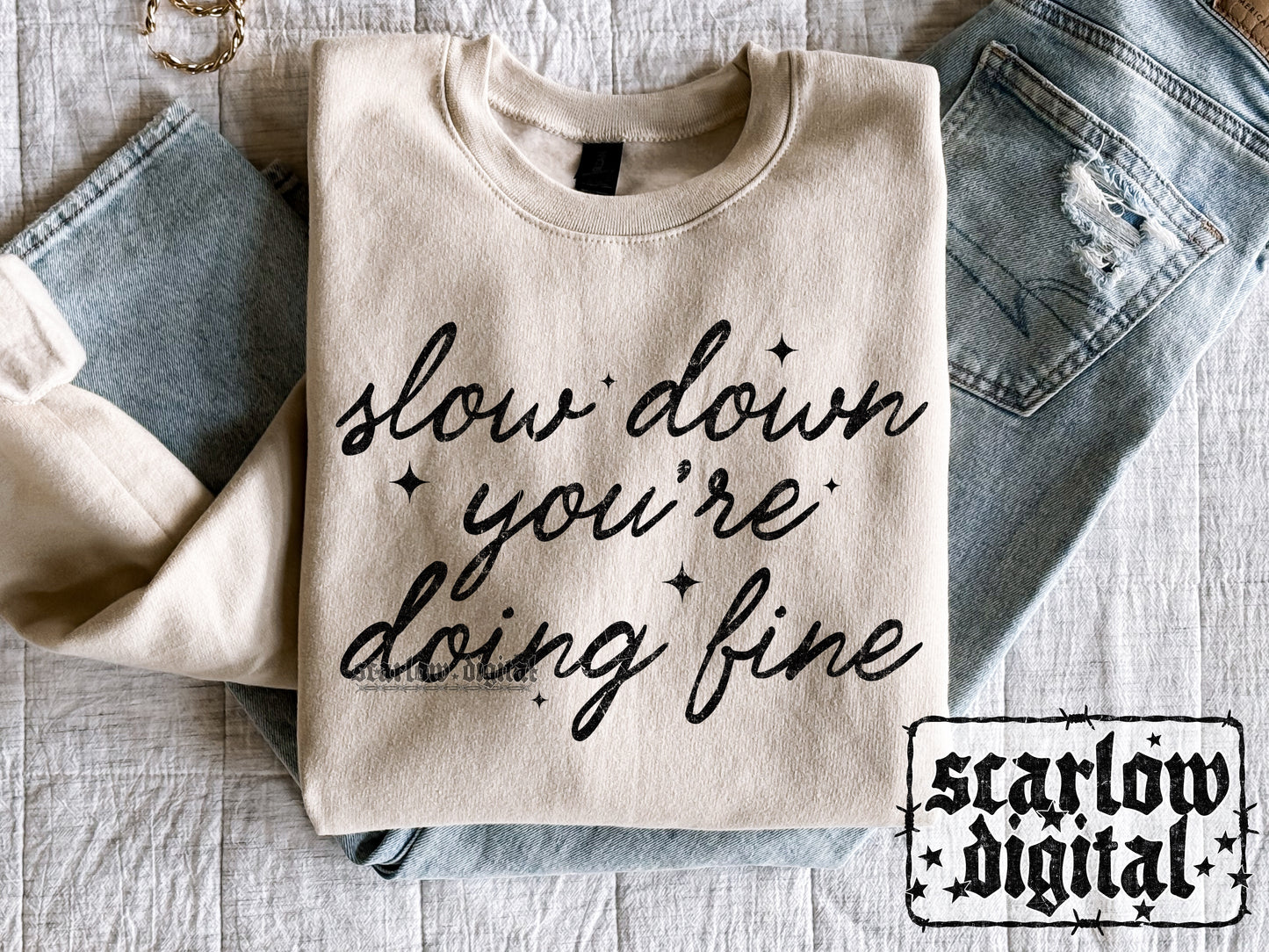 Slow Down You're Doing Fine PNG Digital Design