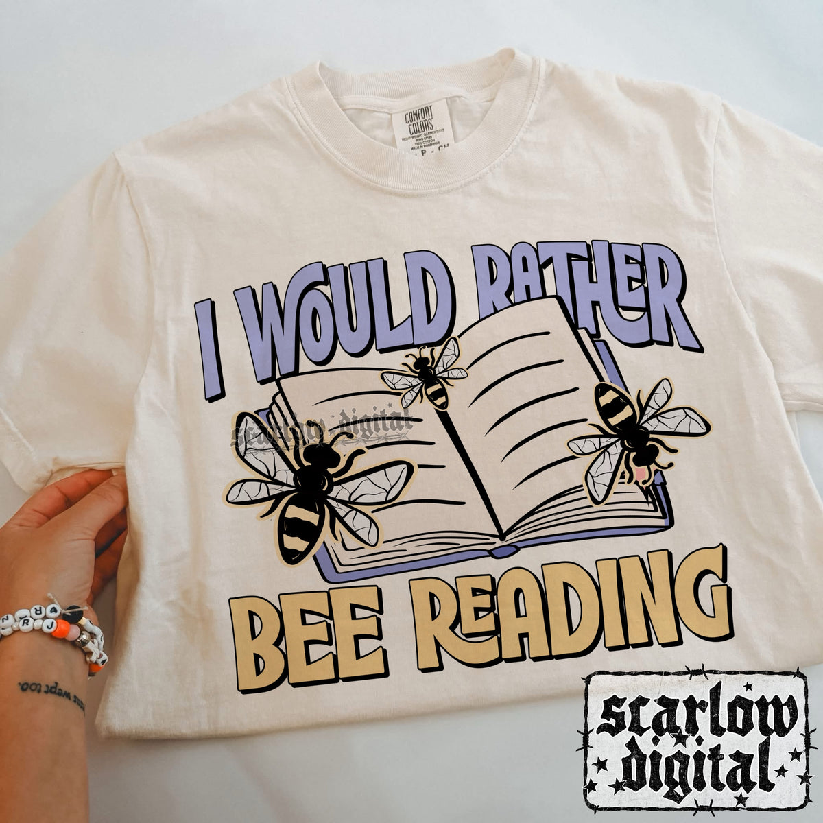 I'd Rather Bee Reading PNG Digital Design