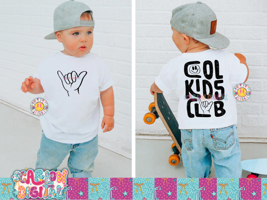 Cool Kids Club Front and Back PNG Digital Design