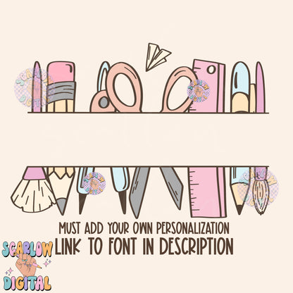 Add Your Own Personalization School Doodles PNG Digital Design