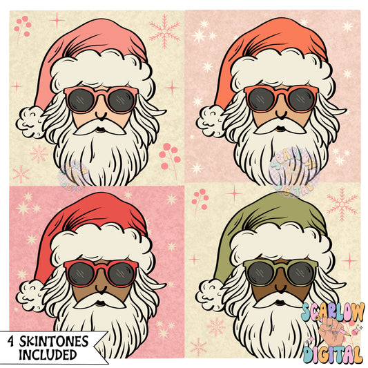 Santa Claus Squares PNG Digital Design Download, Christmas png, xmas png, pink christmas png, holidays png, santa hat png, trendy xmas png