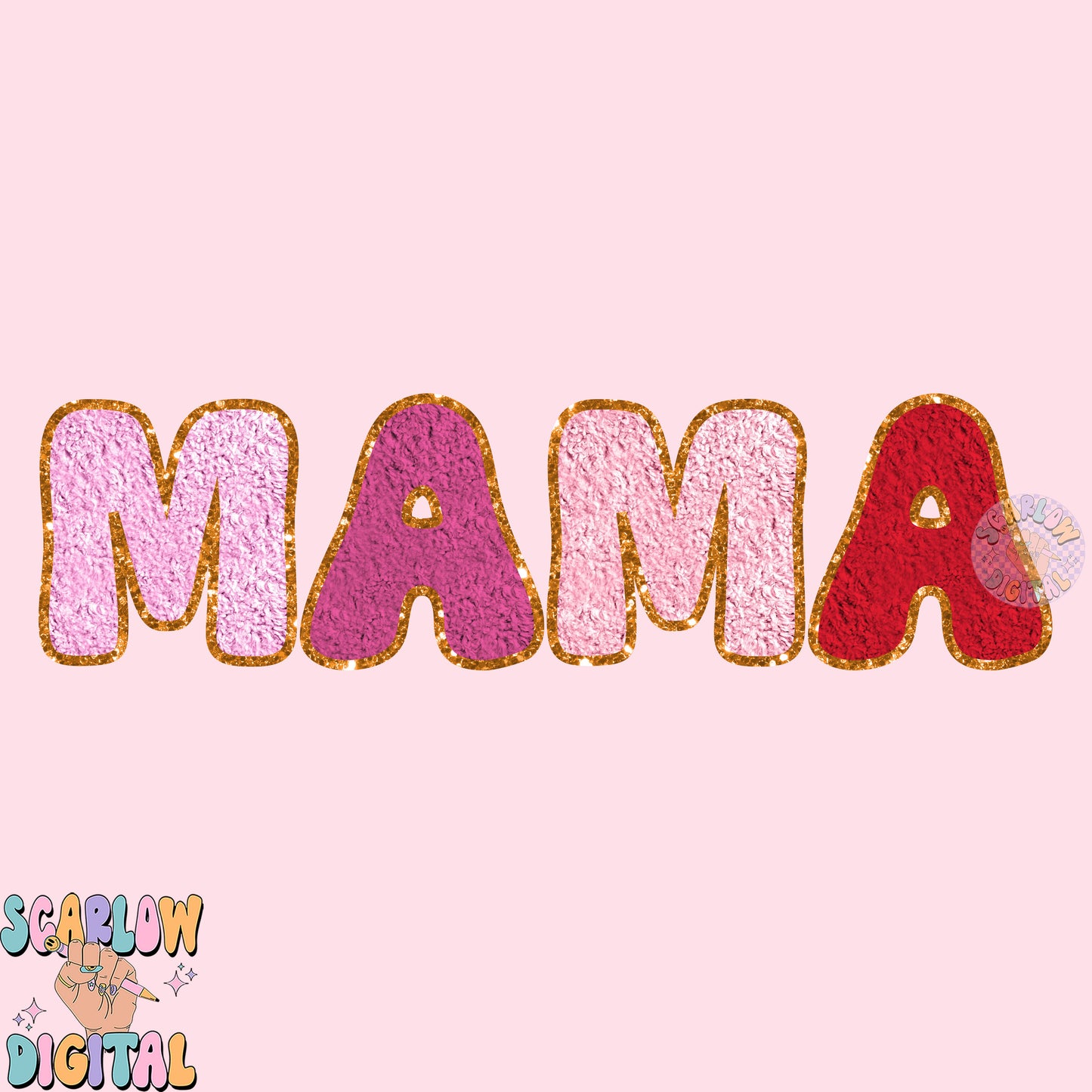 Mama Faux Chenille PNG Bundle-Valentine's Day Digital Design Download-mama sleeve png, fake chenille letters png, valentine's day mama png