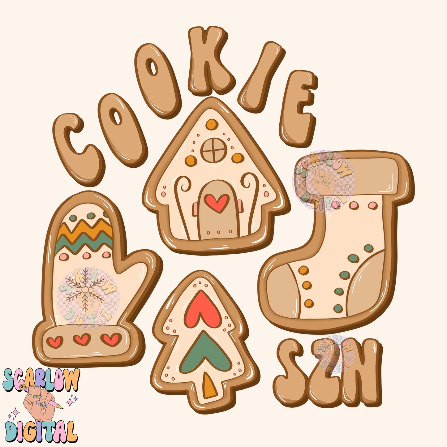 Cookie Season PNG Digital Design Download, Christmas cookies png, christmas tree png, baking png, trendy xmas png, holidays png design