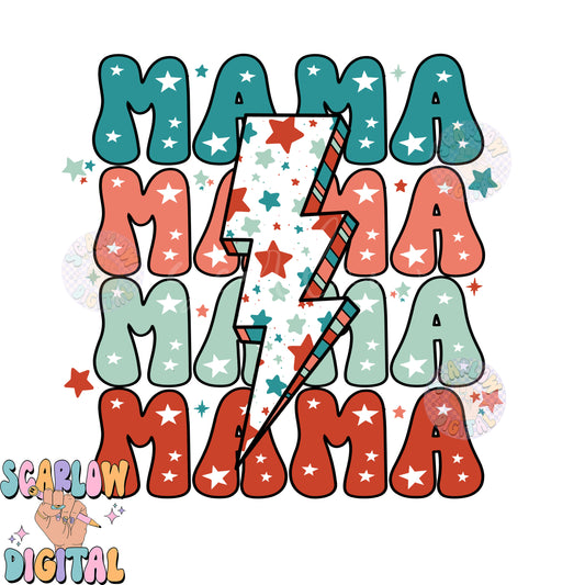 Patriotic Mama PNG-July 4th Sublimation Digital Design Download-red white and blue png, mama mini july 4th png, american mama png designs