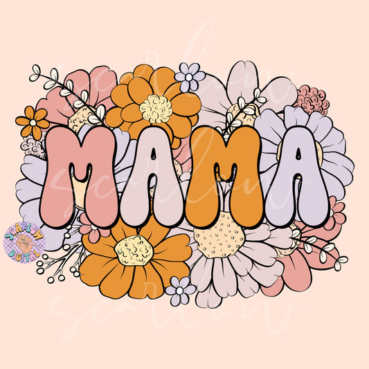 Floral Mama PNG Sublimation Digital Design Download, flowers png, png for moms, mama png, trendy mama png, preppy mama designs, boho mom png