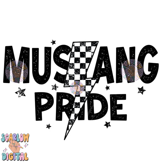 Mustang Pride PNG Digital Design Download, go Mustangs png, retro mascot png, school spirit png, team spirit png, school png, team names png