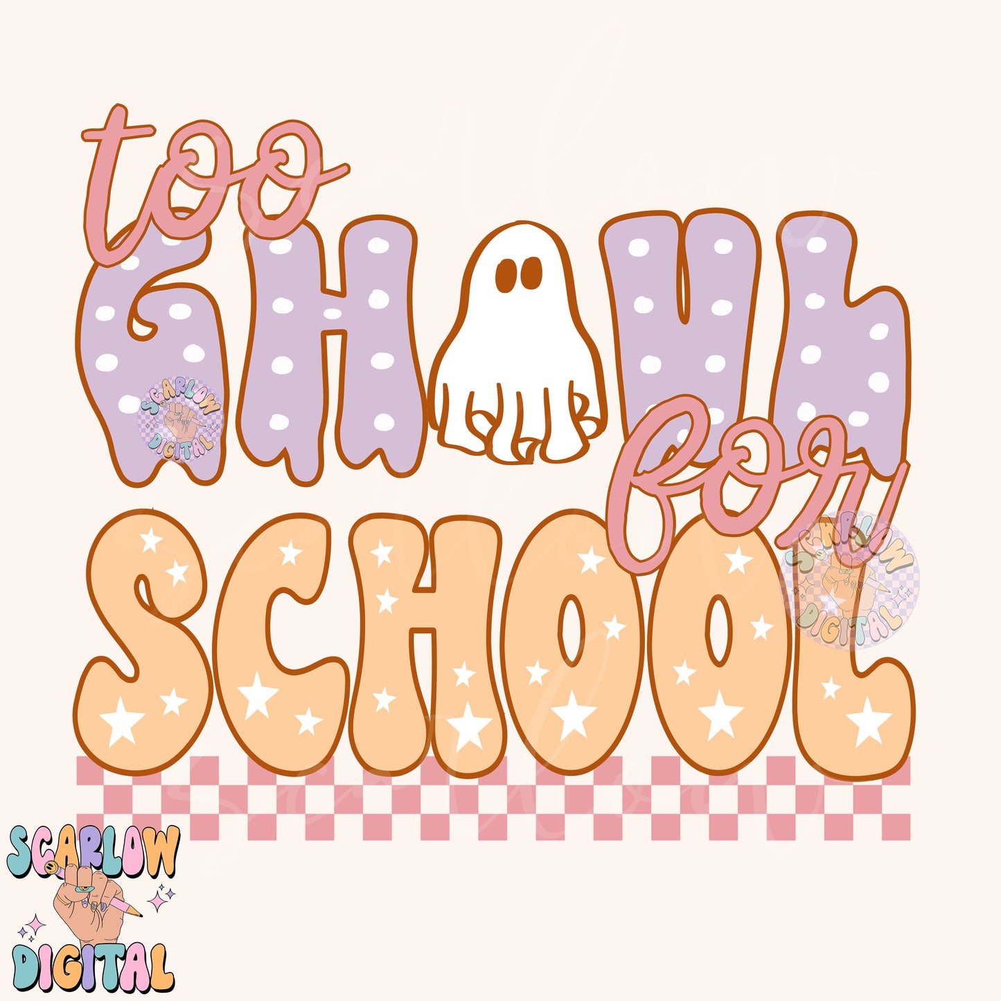 Too Ghoul For School PNG Digital Design Download, Halloween png, back to school png, teacher png, student png, spooky season png, fall png