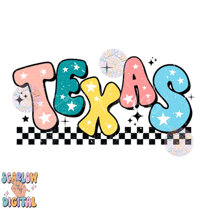 Texas PNG Digital Design Download, city png design, colorful png, stars png, women png, texas tshirt design, retro png, hometown png