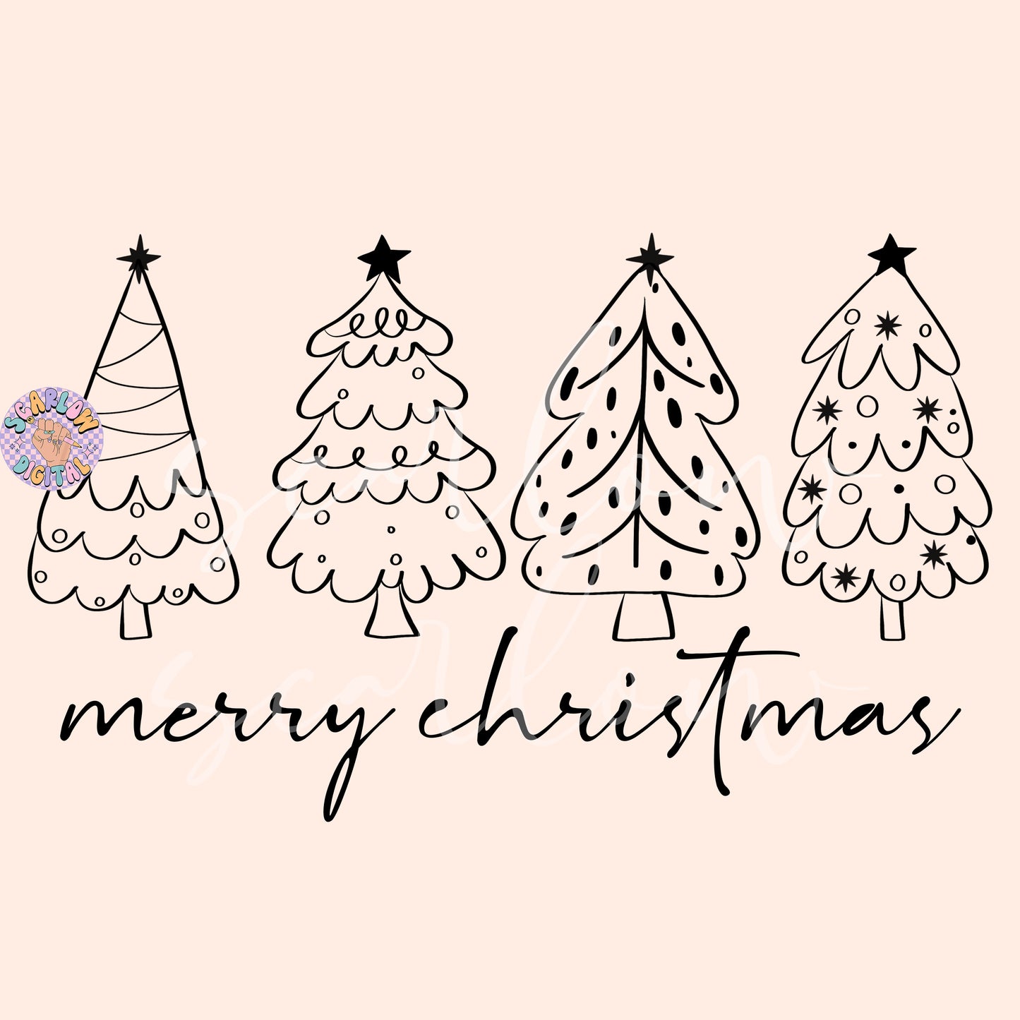 Christmas Trees SVG Cut File Digital Design Download, funky christmas svg, girly christmas svg, retro christmas svg, pastel christmas svg
