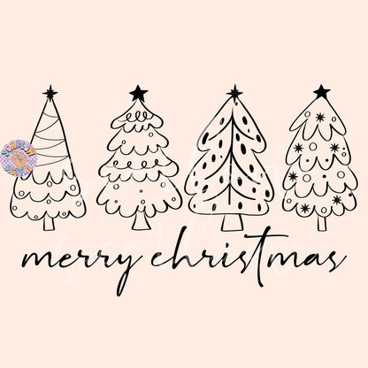 Christmas Trees SVG Cut File Digital Design Download, funky christmas svg, girly christmas svg, retro christmas svg, pastel christmas svg