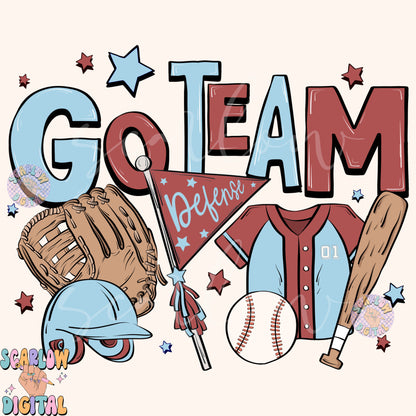 Website Exclusive: Go Team Baseball PNG Digital Design Download