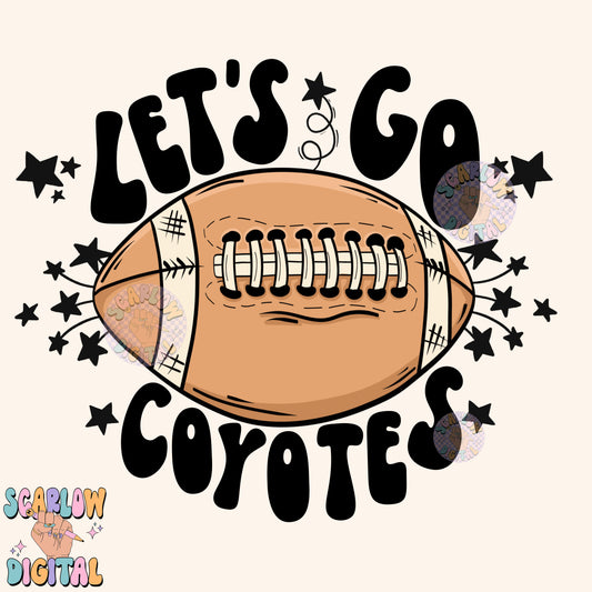 Let's Go Coyotes PNG Digital Design Download, pom pom png, football png, sports png, single color png, school spirit png, team spirit png