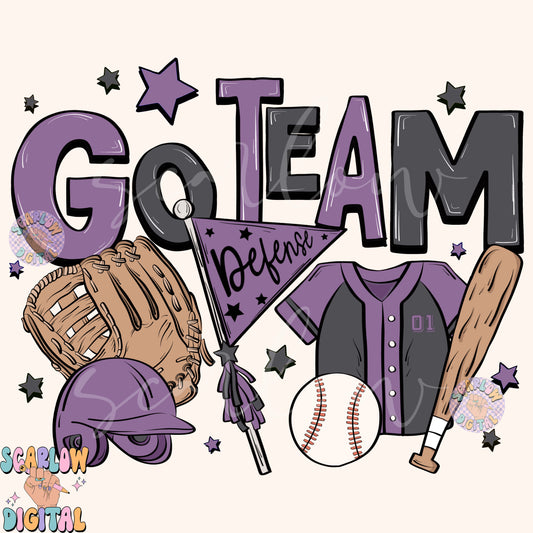 Website Exclusive: Go Team Baseball PNG Digital Design Download