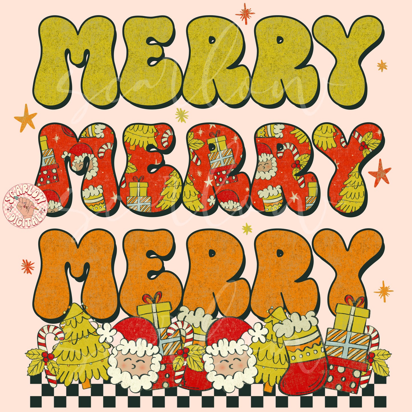 Merry Merry Merry PNG-Christmas Sublimation Digital Design Download-christmas tree png, santa claus png, traditional christmas png designs