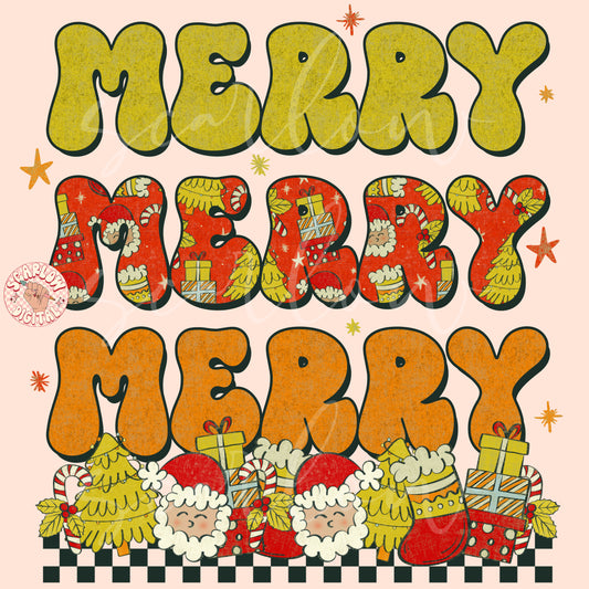 Merry Merry Merry PNG-Christmas Sublimation Digital Design Download-christmas tree png, santa claus png, traditional christmas png designs