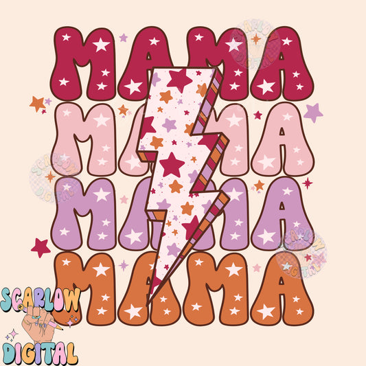 Mama PNG-Retro Sublimation Digital Design Download-stars png, retro mama png, mama mini png, mommy and me png, png for mom, mom of girls png