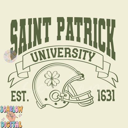 Saint Patrick University SVG-St Patrick's Day Cut File Digital Design Download-football svg, shamrock svg, lucky svg, irish svg design