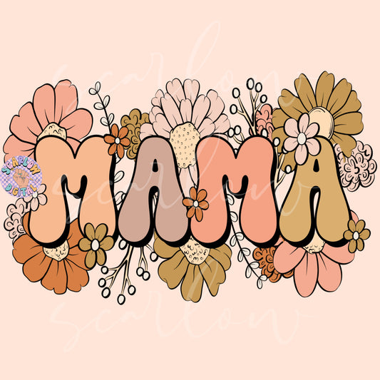 Floral Mama PNG Sublimation Digital Design Download, flowers png, png for moms, mama png design, trendy mama png, fall mama png designs