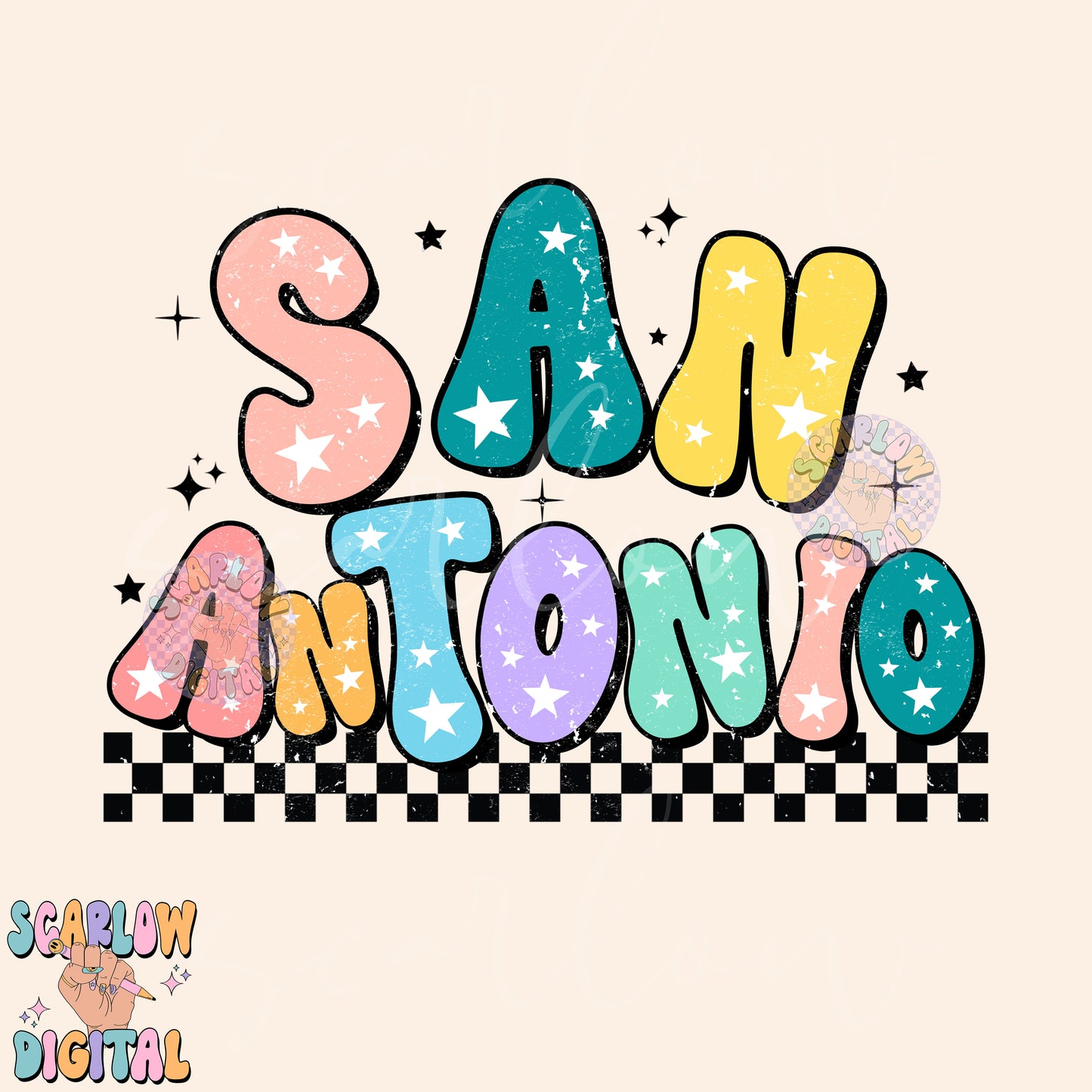 San Antonio PNG Digital Design Download, city png design, colorful png, star png, png for women, Texas png, city and state png, hometown png