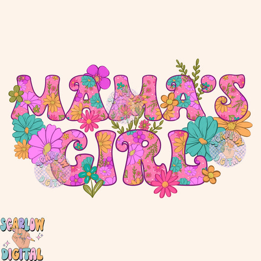 Floral Mama's Girl PNG-Flowers Sublimation Digital Design Download-png for kids, mama mini png, girl png, flower mini png, summer girl png
