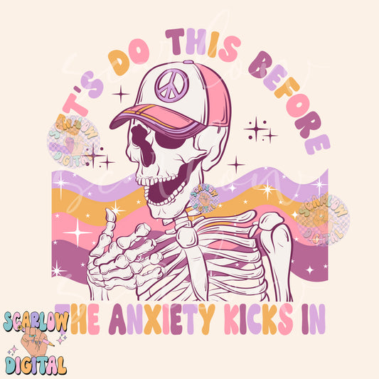 Let's Do This Before the Anxiety Kicks In PNG Digital Design Download, funny png, mental health png, adult humor png, groovy png, women png