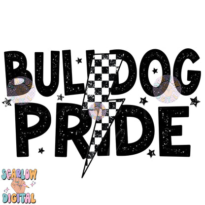 Bulldog Pride PNG Digital Design Download, go bulldog png, retro mascot png, school spirit png, team spirit png, school png, team name png