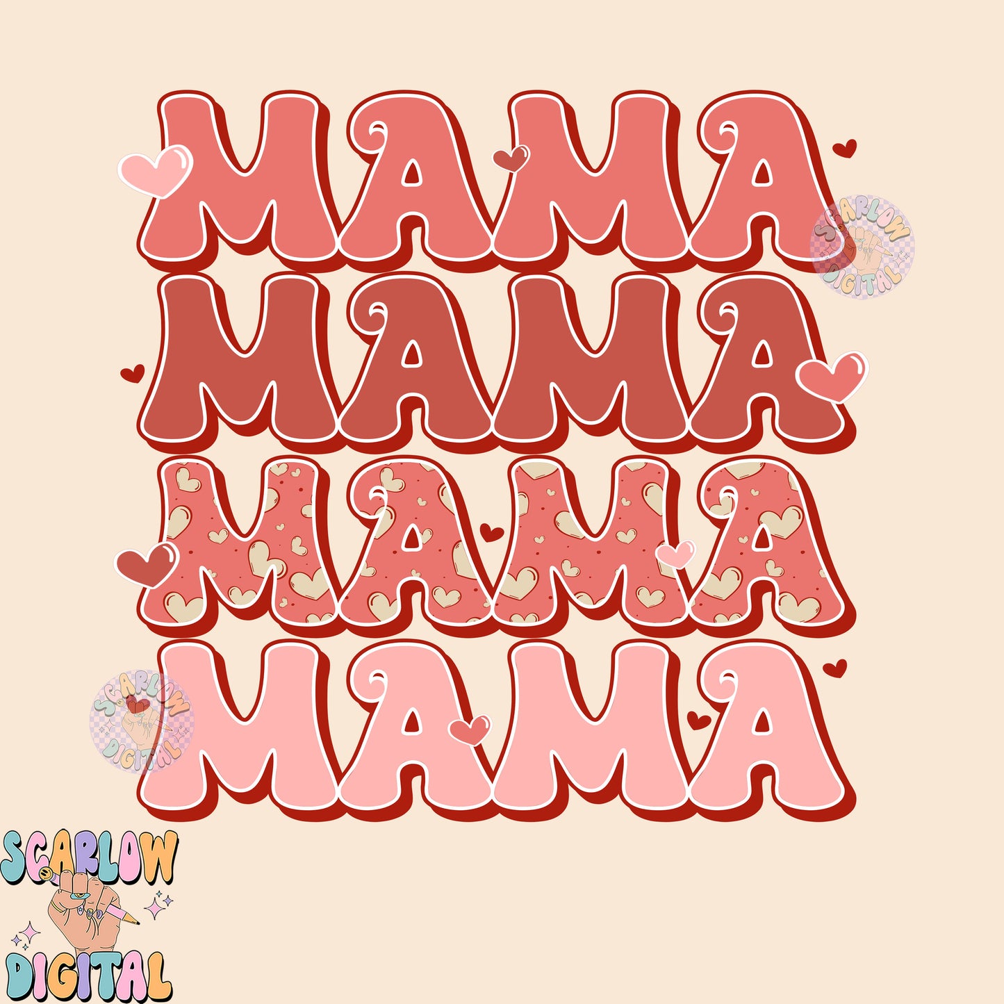 Mama PNG-Valentine's Day Sublimation Digital Design Download-valentine's day mama png, mommy and me png, mama mini png, hearts png design