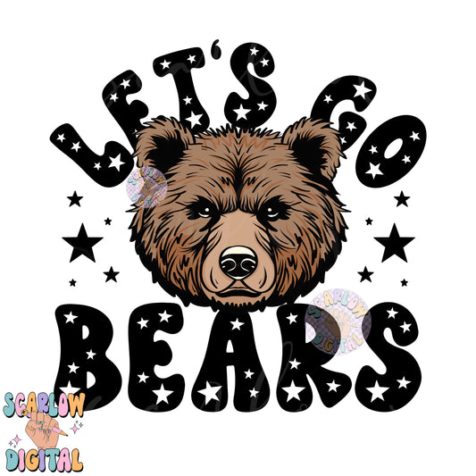 Bears PNG Digital Design Download, sports mascot png, football png, baseball png, retro png, trendy png, sports tshirt design, school png