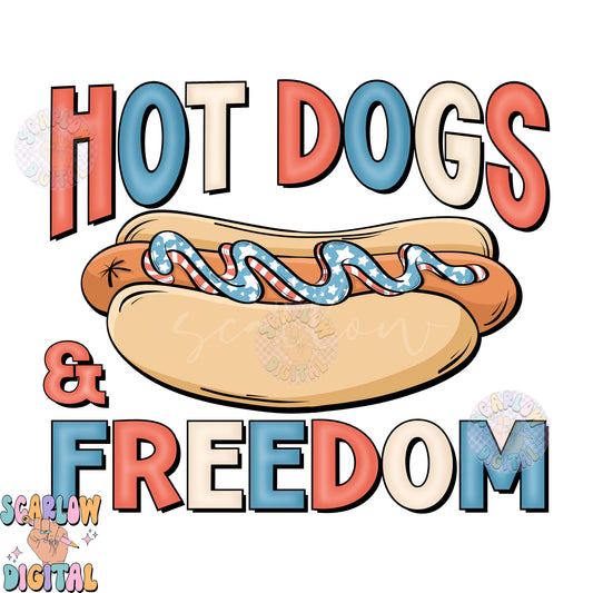 Hot Dogs and Freedom PNG-July 4th Sublimation Digital Design Download-american flag png, summer food png, red white and blue png designs