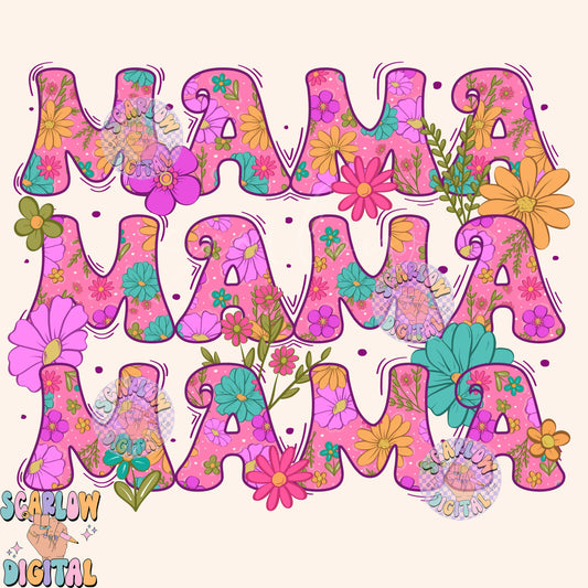Floral Mama PNG-Flowers Sublimation Digital Design Download-png for moms, mama mini png, mama's girl png, flower mama png, summer mama png