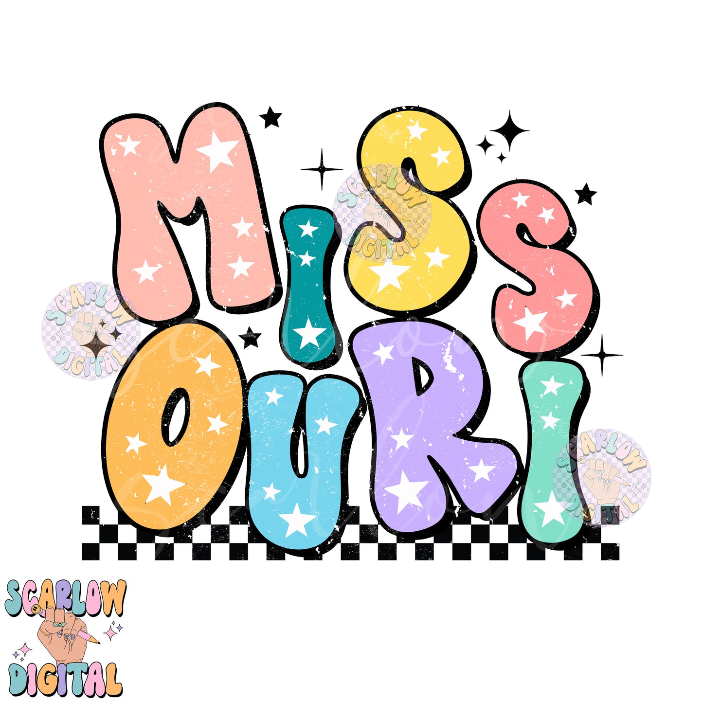 Missouri PNG Digital Design Download, city png design, colorful png, stars png, women png, missouri tshirt design, retro png, hometown png