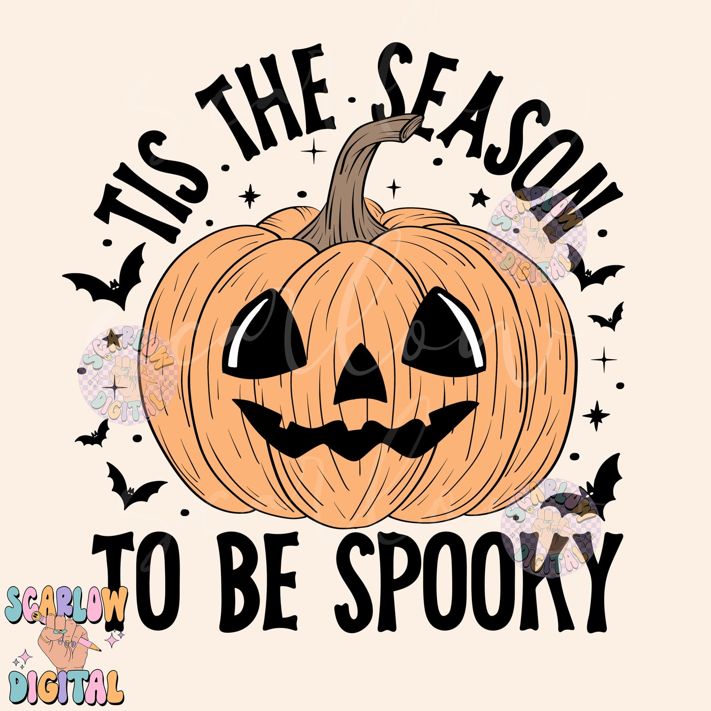 Tis The Season To Be Spooky PNG Digital Design Download, halloween png, spooky season png, fall png, jack-o'-lantern png, pumpkin png