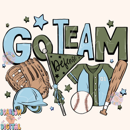 Website Exclusive: Go Team Baseball PNG Digital Design Download