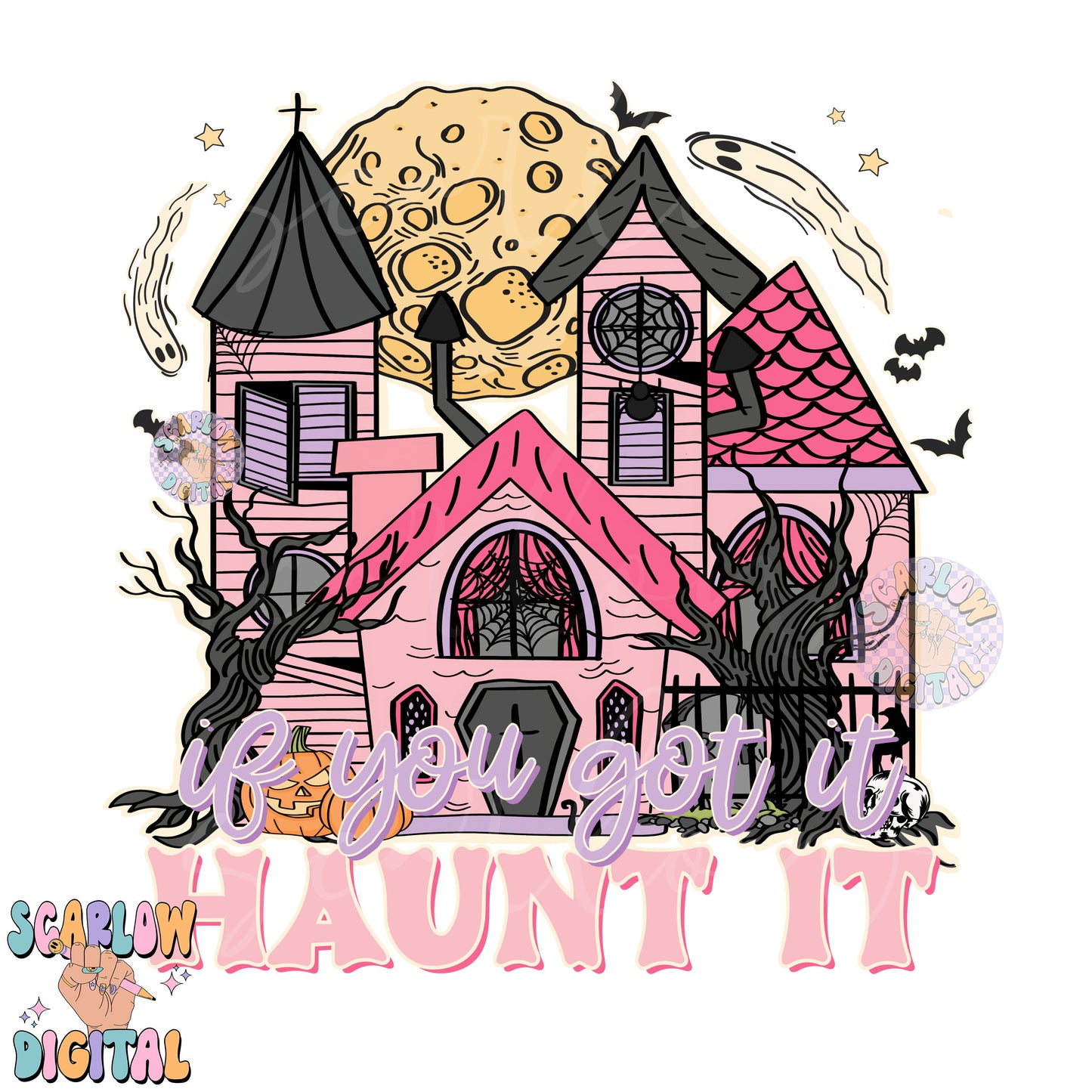 If You Got it Haunt it PNG Digital Design Download, Halloween png, haunted house png, ghosts png, witchy png, spooky season png, fall png