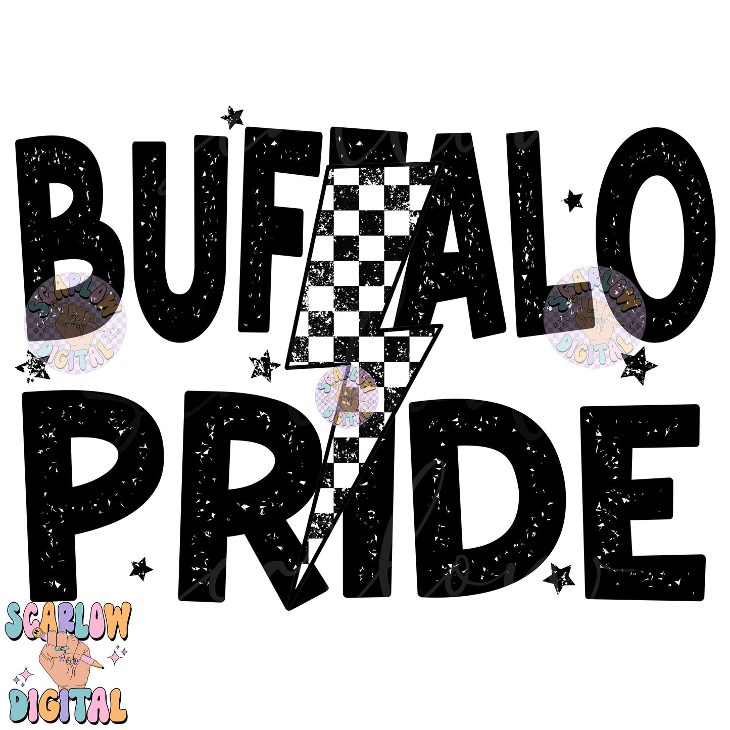 Buffalo Pride PNG Digital Design Download, go buffaloes png, retro mascot png, school spirit png, team spirit png, school png, team name png