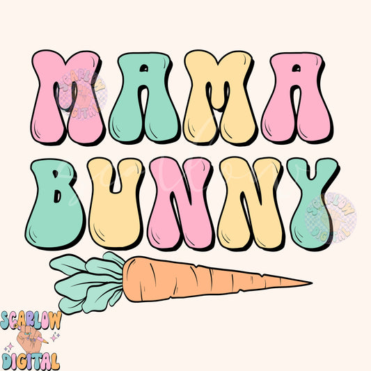 Mama Bunny PNG-Easter Sublimation Digital Design Download-carrot png, mom easter png, mama mini easter png, easter mommy and me png file