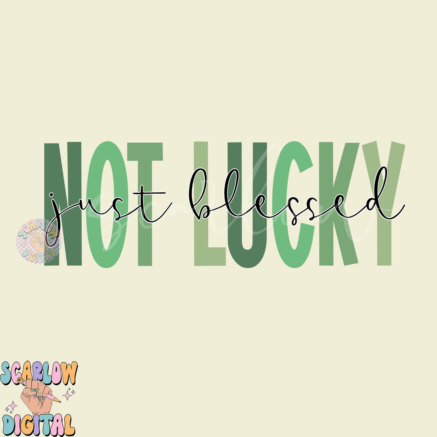 Not Lucky Just Blessed PNG-St Patrick's Day Sublimation Digital Design Download-christian png, simple png, bible verse png, religious png