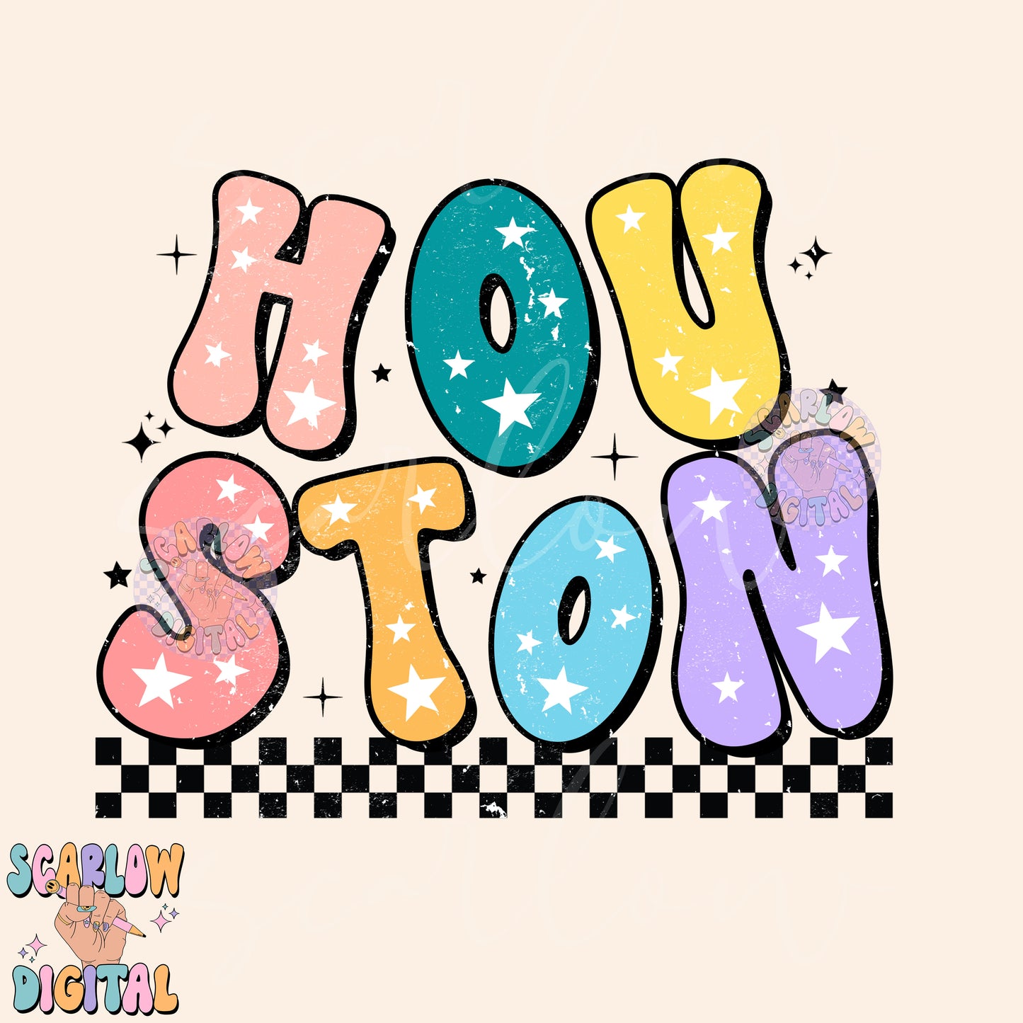 Houston PNG Digital Design Download, city png designs, colorful png, stars png, png for women, Texas png, city and state png, hometown png