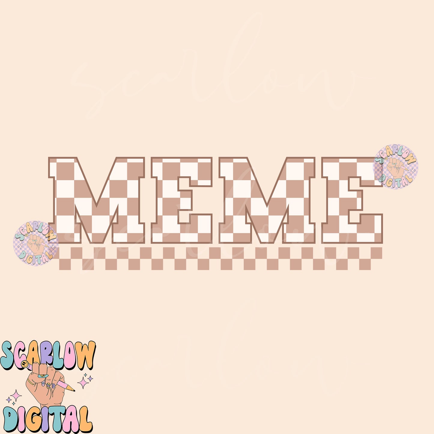 Meme PNG-Checkered Sublimation Digital Design Download-simple meme png, checkered meme png, color neutral png, neutral meme png designs