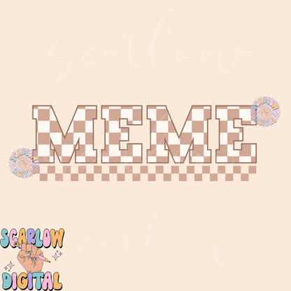 Meme PNG-Checkered Sublimation Digital Design Download-simple meme png, checkered meme png, color neutral png, neutral meme png designs