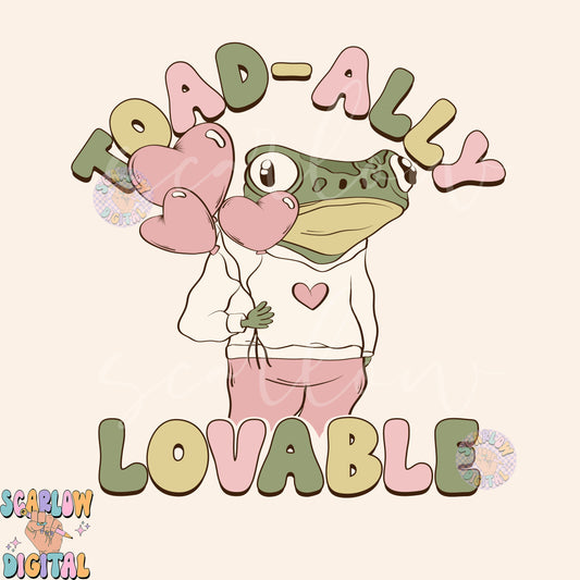 Toad-Ally Lovable PNG-Valentine's Day Sublimation Digital Design Download-funny valentine's day png, kids valentine's day png designs