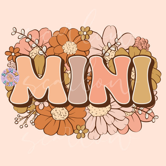Floral Mini PNG Sublimation Digital Design Download, flowers png, png for kids, mini png design, trendy mini png, fall girly png designs