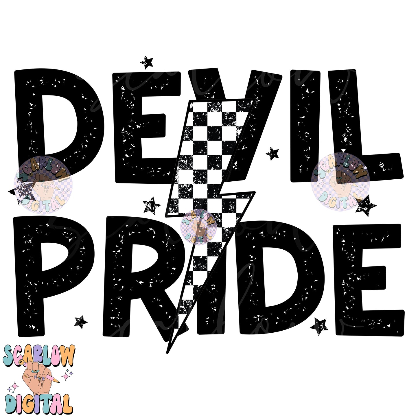 Devil Pride PNG Digital Design Download, go devils png, retro mascot png, school spirit png, team spirit png, school designs, team name png