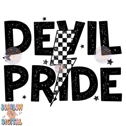 Devil Pride PNG Digital Design Download, go devils png, retro mascot png, school spirit png, team spirit png, school designs, team name png