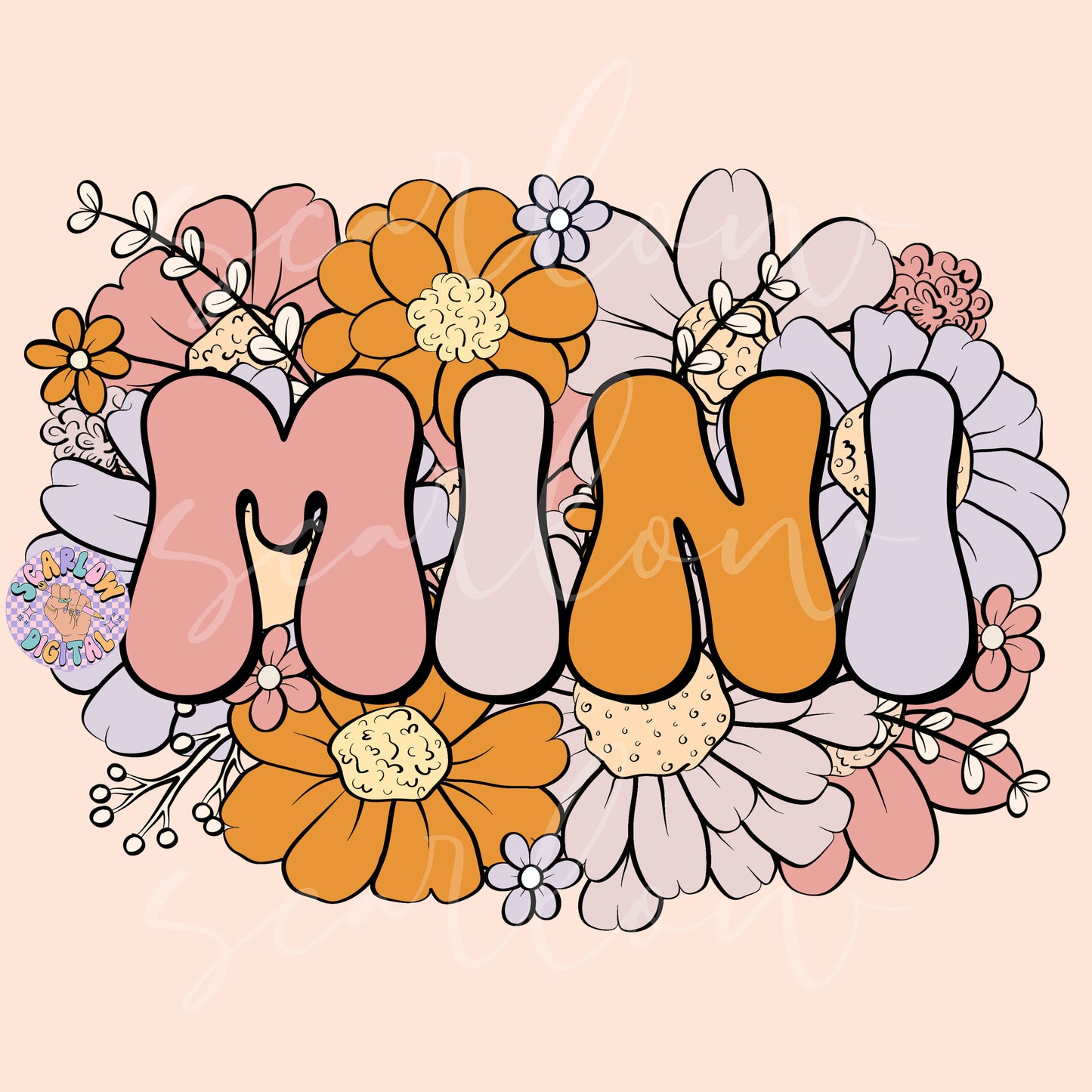 Floral Mini PNG Sublimation Digital Design Download, flowers png, png for kids, mini png design, trendy mini png, fall girly png designs