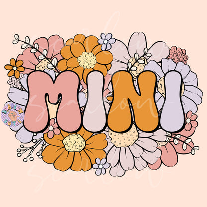 Floral Mini PNG Sublimation Digital Design Download, flowers png, png for kids, mini png design, trendy mini png, fall girly png designs
