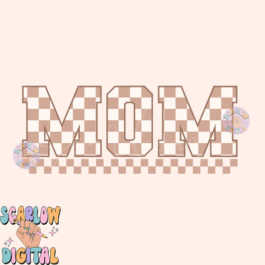 Mom PNG-Checkered Sublimation Digital Design Download-simple mama png, checkered mama png, color neutral png, neutral mama png designs