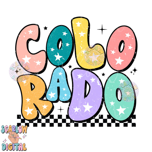 Colorado PNG Digital Design Download, city png design, colorful png, stars png, women png, colorado tshirt design, retro png, hometown png